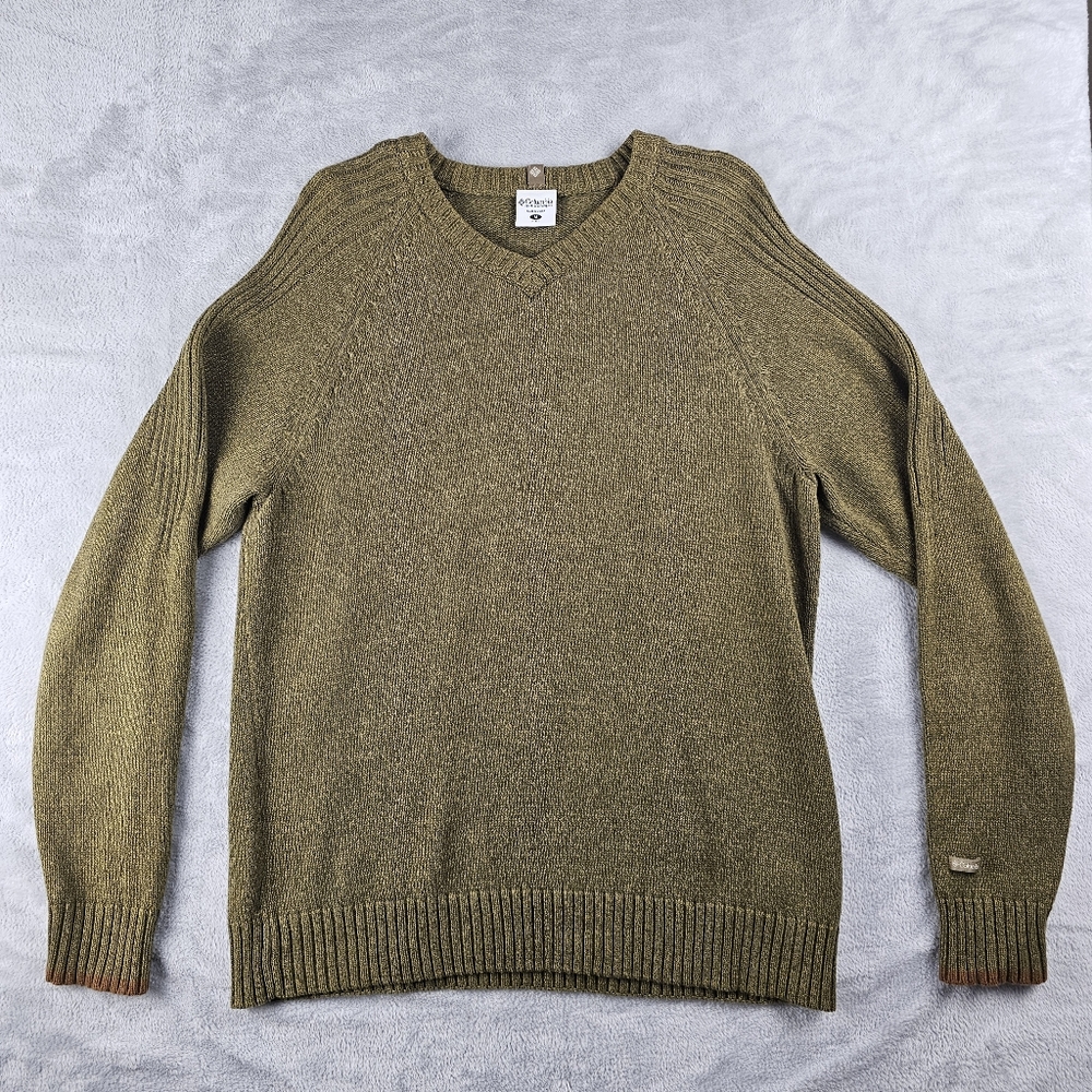 Columbia Pullover Sweater Long Sleeve Mens Size Medium Green
